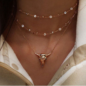Bull stone Crystal Necklaces For Women